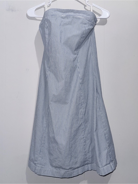 Old Navy Dresses & Skirts - Vintage Old Navy Blue White Striped Seersucker Strapless Tube Dress Size 2